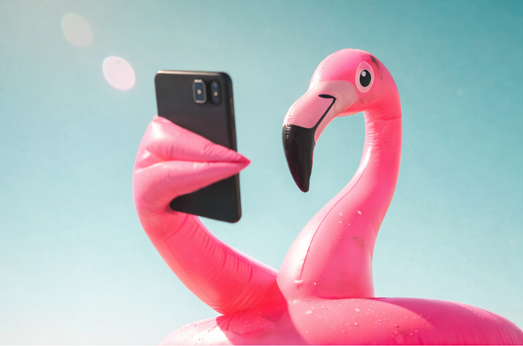 Flamingo selfie